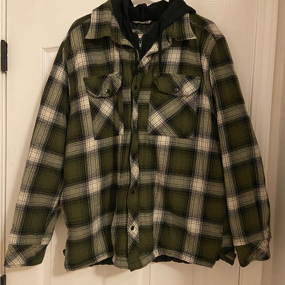 Boston Trader’s plaid zipper/button down jacket